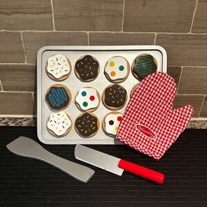 Vintage Melissa & Doug Slice & Bake Cookie Baking Set Wooden Play Food Ages 3+